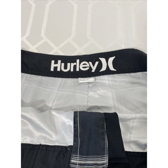 Hurley Mens Board Shorts Swim Multicolor Plaid Drawstring Pockets Trunks 38 - Picture 5 of 8